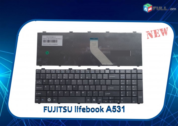 Keyboard  Fujitsu Lifebook A531 AH530 AH531 NH751 klaviatura stexnashar клавиатурa ստեղնաշար