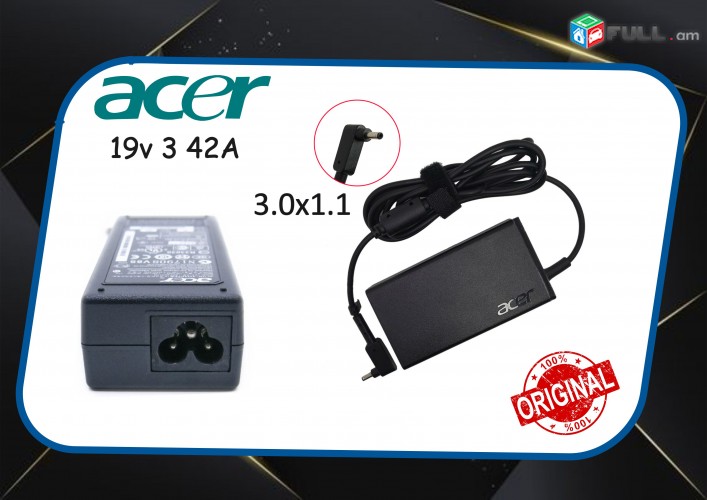 Original Adapter: ACER 19v 3.42a charger zaryadshik blok pitanya 
