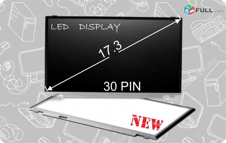 Screen LED 17.3 Slim 30 PIN Էկրան ekran Матрица для ноутбука Notebooki ekran display