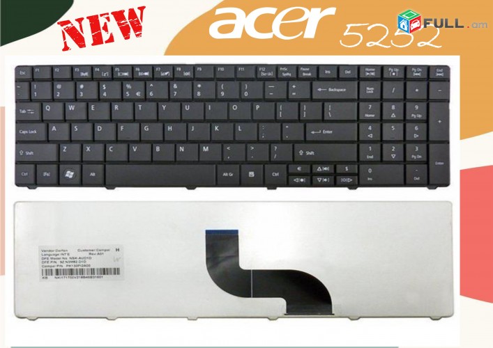 New Aspire 5252   5252-V419 Aspire 5252-V916 notebooki Keyboard Клавиатура