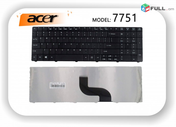 Acer 7751 7751G keyboarad notebooki hamar Nor e  նոթբուքի ստեղնաշար