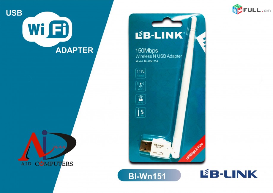 USB WiFi Adapter Wireless N Usb Adapter Lb Link Bl-Wn151 2.4Ghz