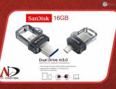 Flashka 16GB SanDisk Ultra Dual Drive m3.0 Flash Drive For Android կրիչ флешка Ֆլեշկա 