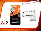  Fleshka Advance 4 GB USB 2.0 Flesh կրիչ флешка ալյումինապատ