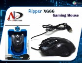 Game Mouse USB  Ripper XG66 Black Light Мышь համակարգչային խաղային մկնիկ mknik