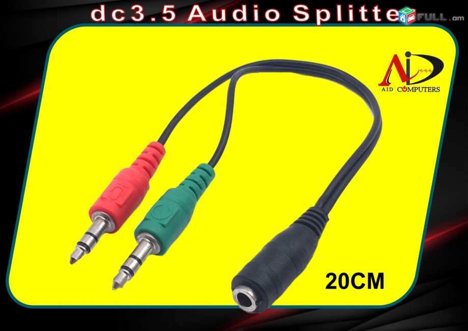 Dc3.5 Audio Splitter female to mic headphone cable