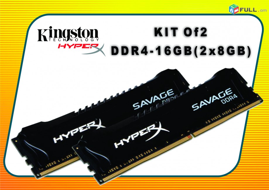 KINGSTON HyperX 16GB (2x8GB) black DDR4 / 2 kit of 8gb Ozu