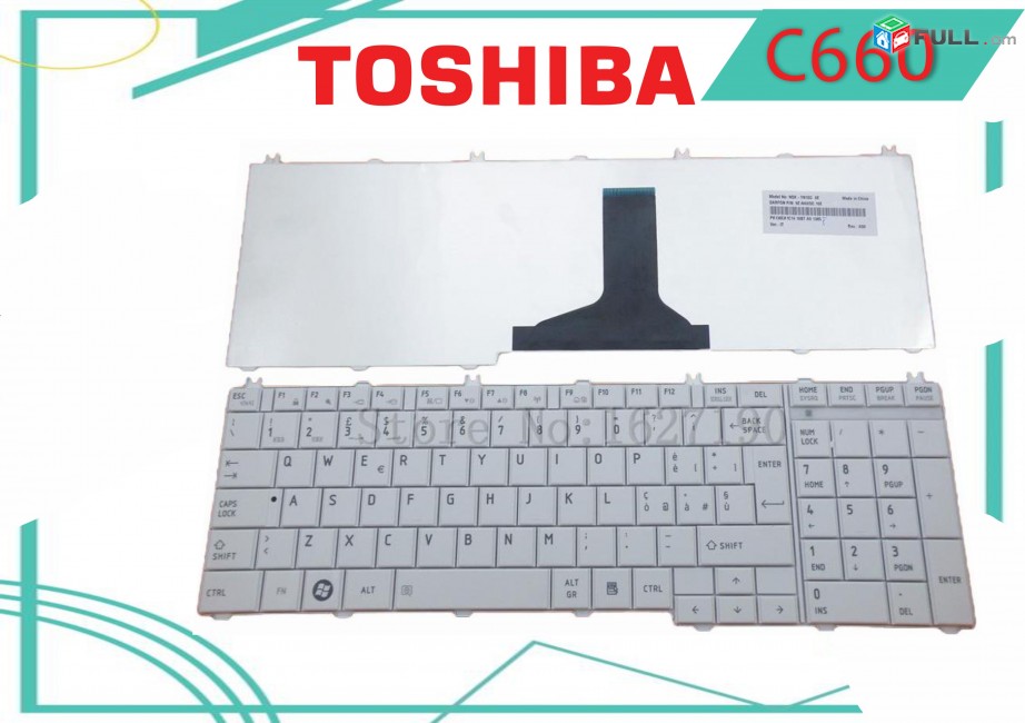 Keyboard toshiba SPITAK c650 c655 c660 c665 c670 c675 l650 l655 l660 l670 NEW White