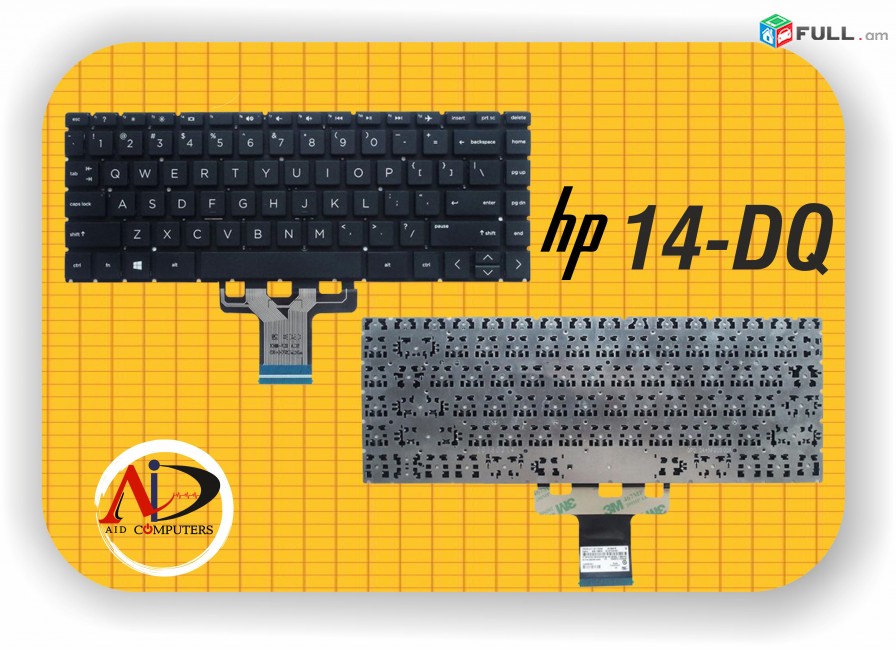 NEW HP 14-DQ Keyboard  կլավիատուրա 