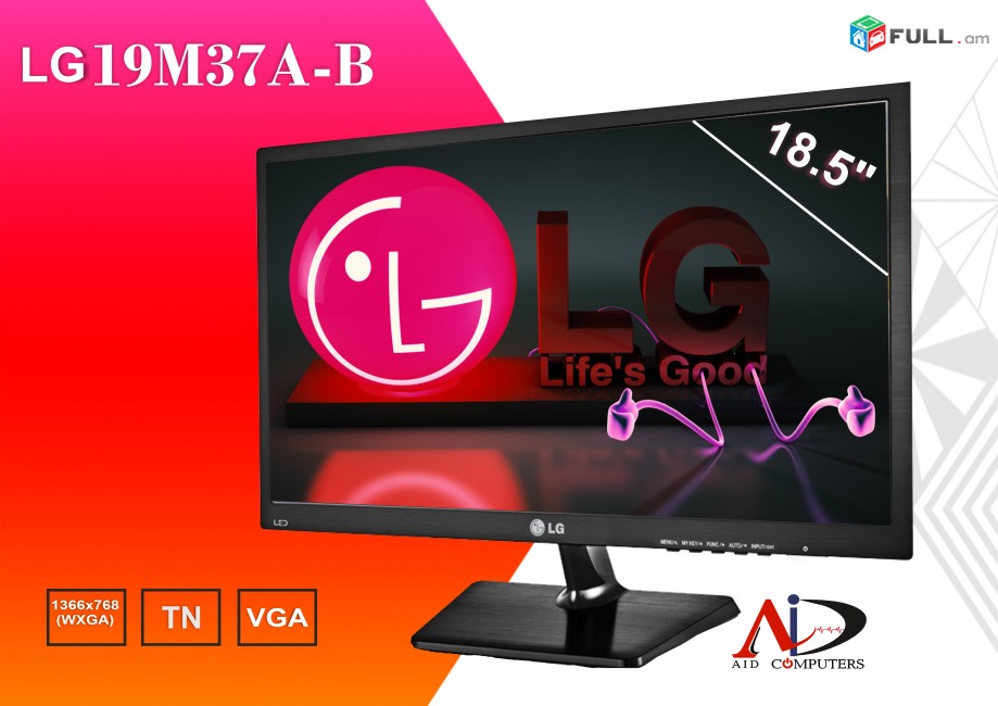 LG 19M37A-B Monitor LED / LG 18.5" VGA 1366x768