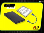 External HDD 1TB + Case USB3.0 Внешний жесткий диск 100% SMART 1000gb