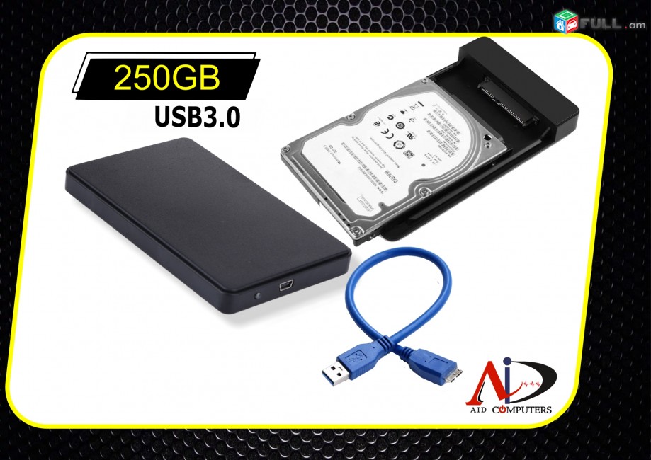 External HDD 250gb, Notebook hard drive Նոր case Smart 100%