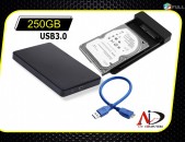 External HDD 250gb, Notebook hard drive Նոր case Smart 100%