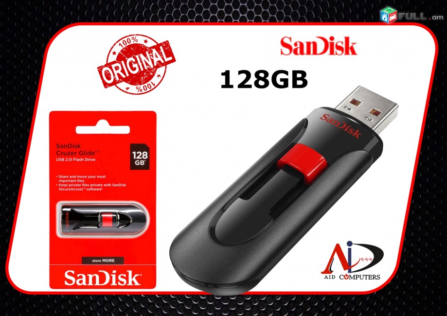 Fleshka SanDisk 128GB USB3.0 Cruzer Glide ORIGINAL USB Flesh TypeC