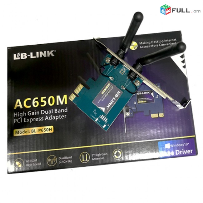 PCI-E WiFi 450mbps 2.4G և 5G Adapter Lb-Link ցանցային քարտ 2 antena Intel AX200