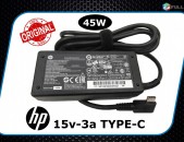 HP 15V 3A TYPE-C ORIGINAL HP 45w charger ՆՈՐ է Ադապտեր հոսանքի բլոկ