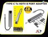 TYPE-C ADAPTER 8in 1 4K 2K USB-C 7 ports բարձրորակ Switch HDTV 4K USB Փոխակերպիչ MacBook