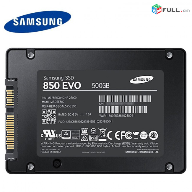 SSD Samsung Evo 850 SATA 3 500GB 2,5 inch Hdd Hard Drive Жёсткий диск Կոշտ սկավառակ