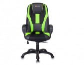 gaming Աթոռ Բյուրոկրատ VIKING-9 / BL + SD սև / կանաչ արհեստական կաշի / գործվածք աթոռ բազկաթոռ 