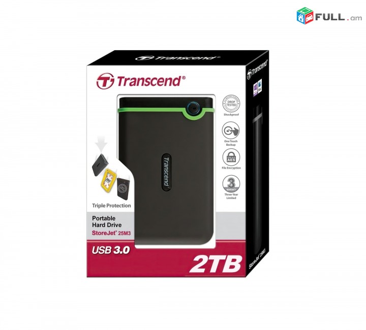 HDD Արտաքին կոշտ սկավառակ Transcend USB3.0 2TB винчестер внешний жесткий диск