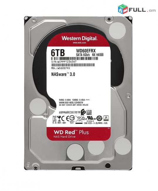 HDD WD RED NAS 6TB NX HA500 Հիշող սարք жесткий диск իդեալական վիճակ 100% smart