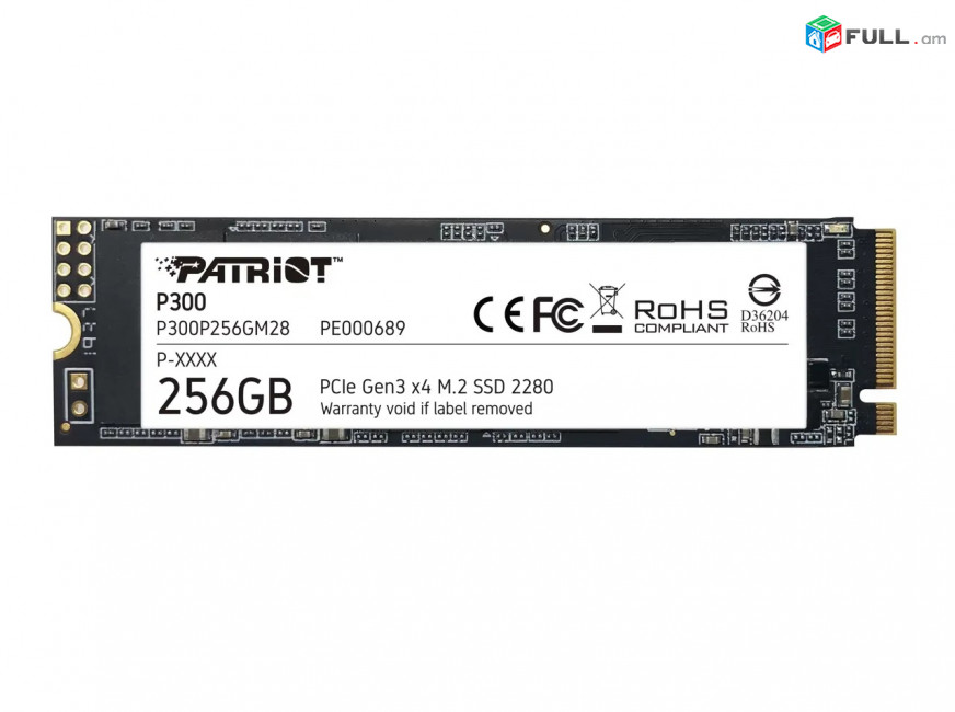 SSD Patriot P300 M. 2 PCe Gen3x4 solid state drive 256GB Твердотельный накопитель Կոշտ սկավառակ