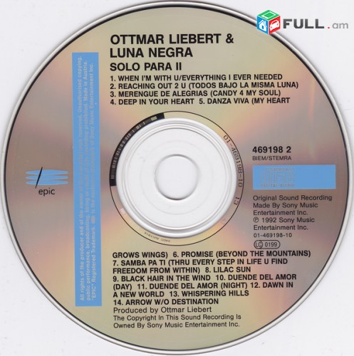 CD սկավառակներ Ottmar Liebert + Luna Negra օրիգինալ տարբեր տեսակի ալբոմներ
