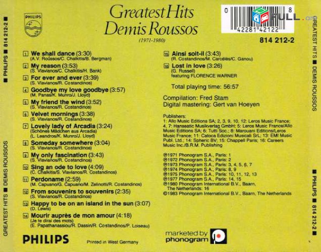 CD սկավառակներ DEMIS ROUSSOS - օրիգինալ տարբեր տեսակի ալբոմներ