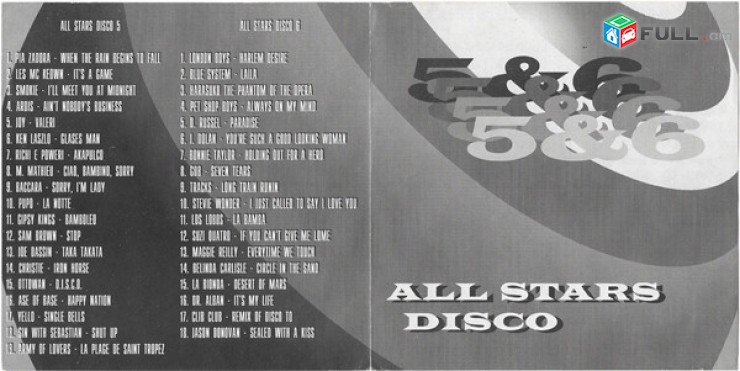 CD x 2 սկավառակներ ALL STARS DISCO 5 & 6 - օրիգինալ տարբեր տեսակի ալբոմներ