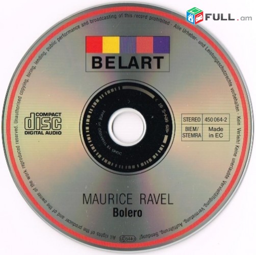 CD սկավառակներ RAVEL: BOLERO - օրիգինալ տարբեր տեսակի ալբոմներ