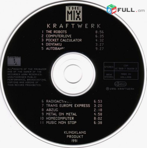 CD սկավառակներ KRAFTWERK - The MIX - օրիգինալ տարբեր տեսակի ալբոմներ