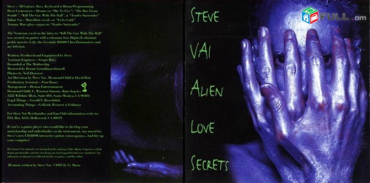 CD սկավառակներ STEVE VAI (4) - օրիգինալ տարբեր տեսակի ալբոմներ
