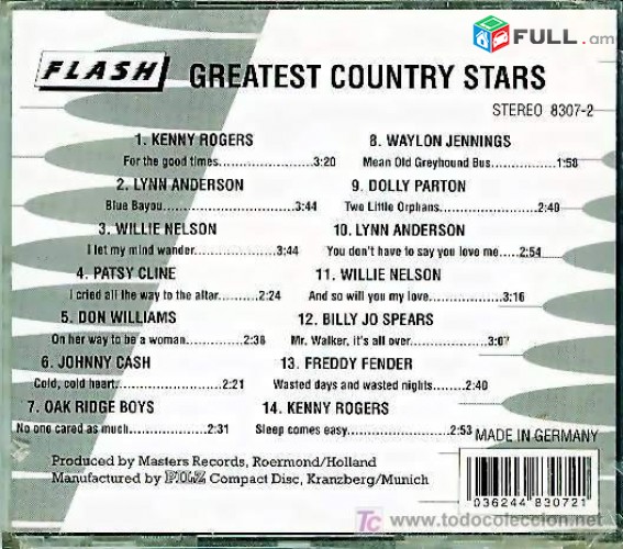 CD սկավառակներ GREATEST COUNTRY STARS - օրիգինալ տարբեր տեսակի ալբոմներ