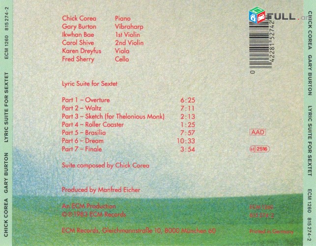 CD սկավառակներ CHICK COREA & GARY BURTON - օրիգինալ տարբեր ալբոմներ