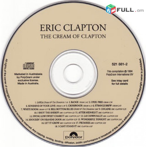 CD սկավառակներ ERIC CLAPTON – օրիգինալ տարբեր տեսակի ալբոմներ