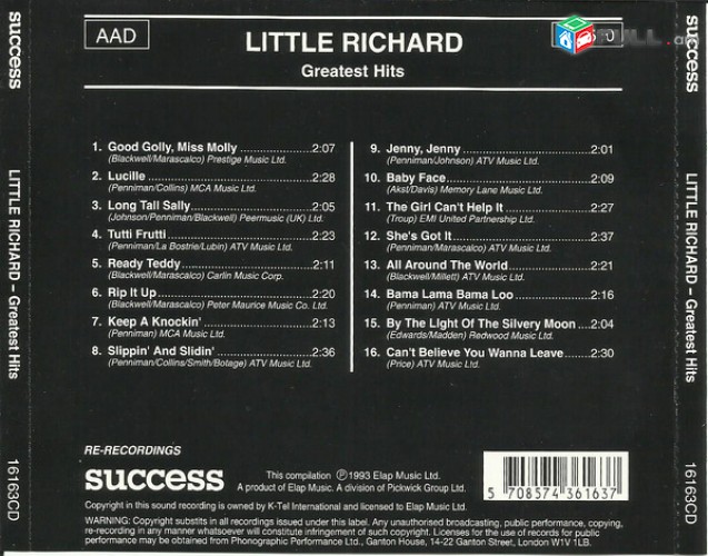 CD սկավառակներ LITTLE RICHARD – օրիգինալ տարբեր տեսակի ալբոմներ