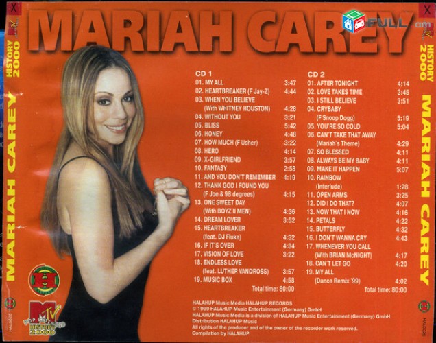 CD x 2 սկավառակներ MARIAH CAREY – օրիգինալ տարբեր տեսակի ալբոմներ