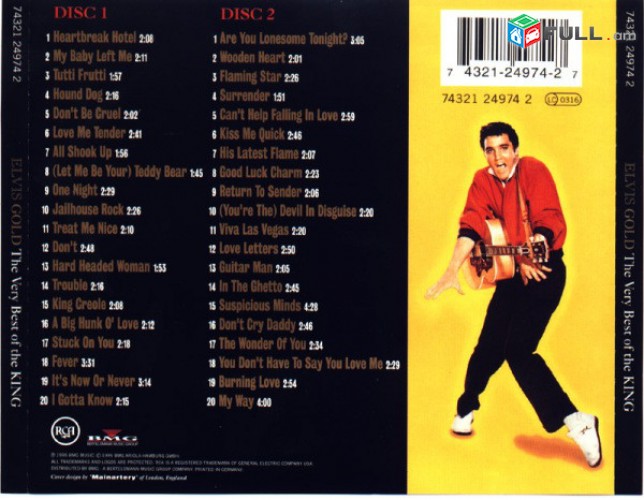 CD սկավառակներ ELVIS PRESLEY (1) - Elvis Gold- օրիգինալ տարբեր տեսակի ալբոմներ