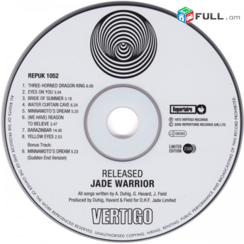 CD սկավառակներ JADE WARRION – օրիգինալ տարբեր տեսակի ալբոմներ