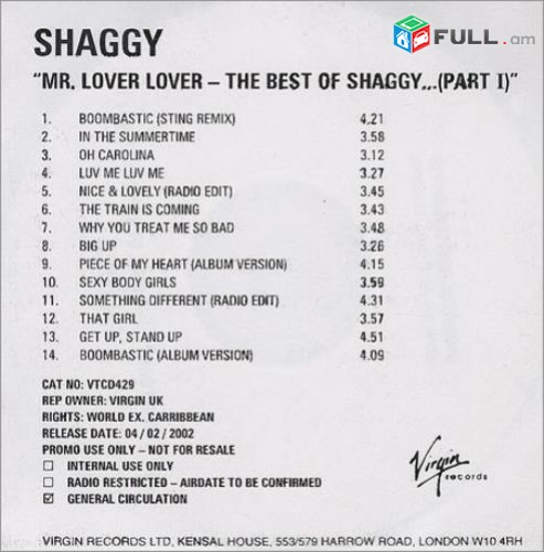 CD սկավառակներ SHAGGY – Lucky Day - օրիգինալ տարբեր տեսակի ալբոմներ