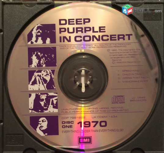 CD x 2 սկավառակներ DEEP PURPLE (6) - օրիգինալ տարբեր տեսակի ալբոմներ