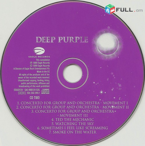 CD x 2 սկավառակներ DEEP PURPLE (19) - օրիգինալ տարբեր տեսակի ալբոմներ