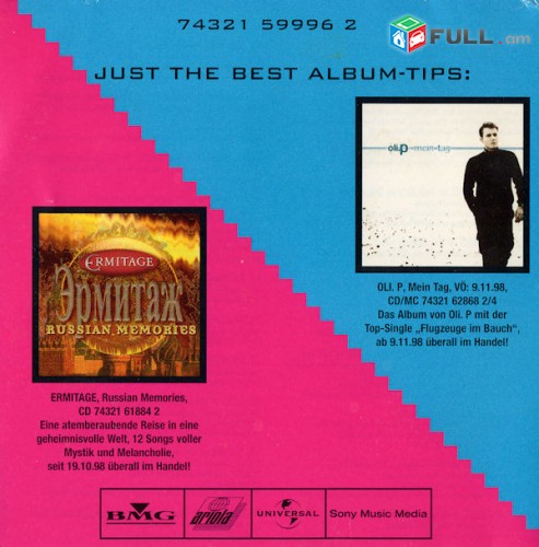 CD x 2 սկավառակներ JUST THE BEST 4 / 98 - օրիգինալ տարբեր տեսակի ալբոմներ