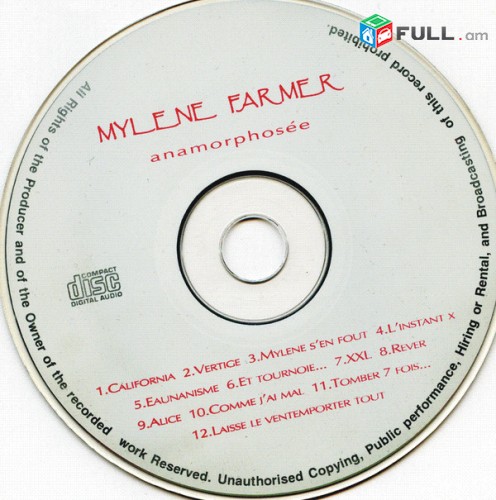 CD սկավառակներ MYLENE FARMER - Anamorphose - օրիգինալ տարբեր ալբոմներ