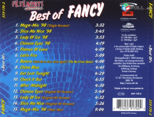 CD սկավառակներ FANCY - Best Of Fancy - օրիգինալ տարբեր տեսակի ալբոմներ