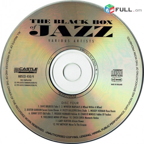 CD x 4 սկավառակներ THE BLACK BOX OF JAZZ - օրիգինալ տարբեր ալբոմներ