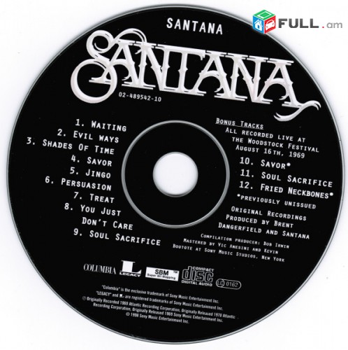 CD սկավառակներ SANTANA (7) - օրիգինալ տարբեր տեսակի ալբոմներ