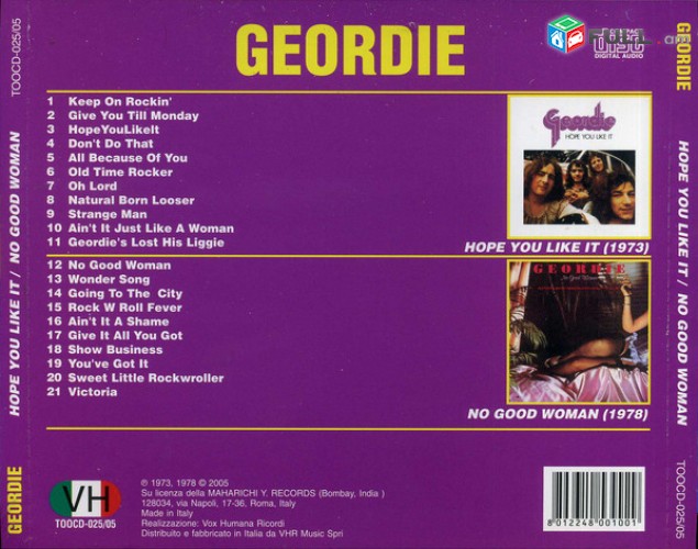 CD սկավառակներ GEORDIE (2) - օրիգինալ տարբեր տեսակի ալբոմներ