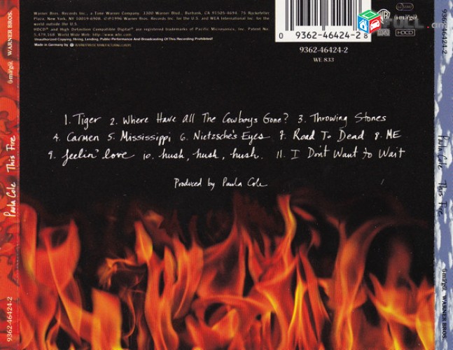 CD սկավառակներ PAULA COLE – This Fire - օրիգինալ տարբեր տեսակի ալբոմներ