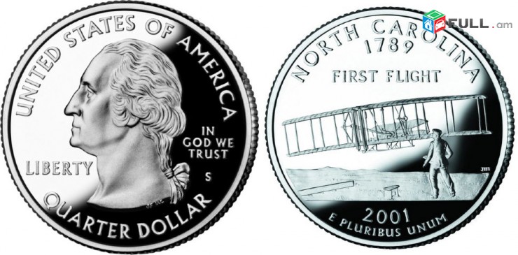 25 центов - Соединенные Штаты Америки - Северная Каролина - ԱՄՆ 25 ցենտ